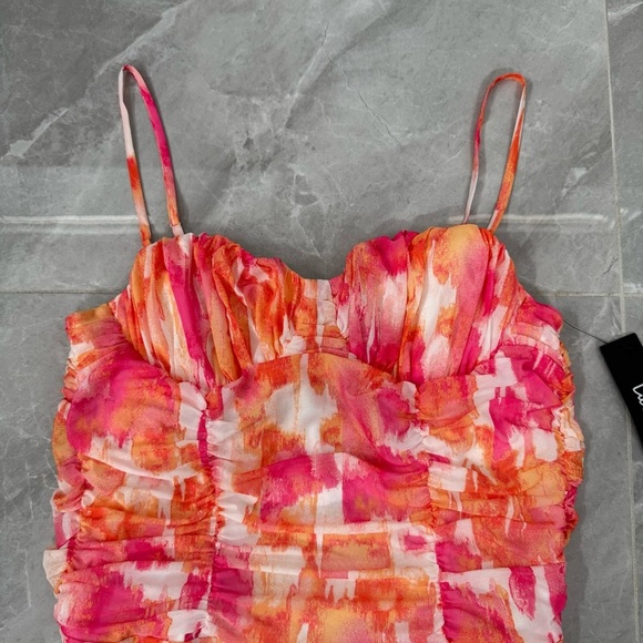 Women’s Lulus Watercolor Colorful Spaghetti Strap Open Back Bodysuit Size XL - Picture 2 of 15